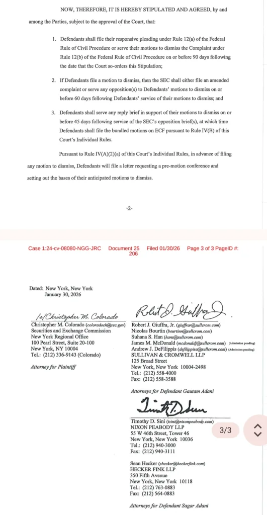 SEC vs Adani Case Update: Court Sets Timeline for Motion to Dismiss